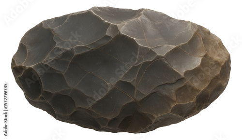 Chert nodule characterized by conchoidal fracture and waxy luster