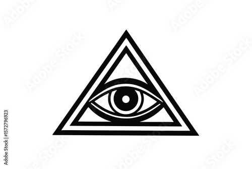 Mystic Eye of Horus with geometric flourishes enigmatic symbol vector art illustration