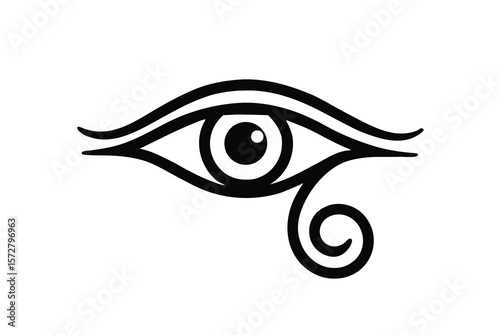 Ornate Eye of Horus symbol in detailed style elaborate ancient vector art illustration