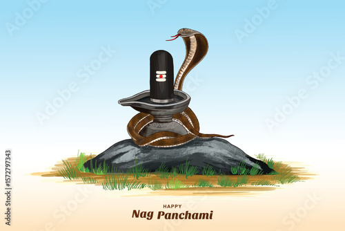 Happy nag panchami background illustration design
