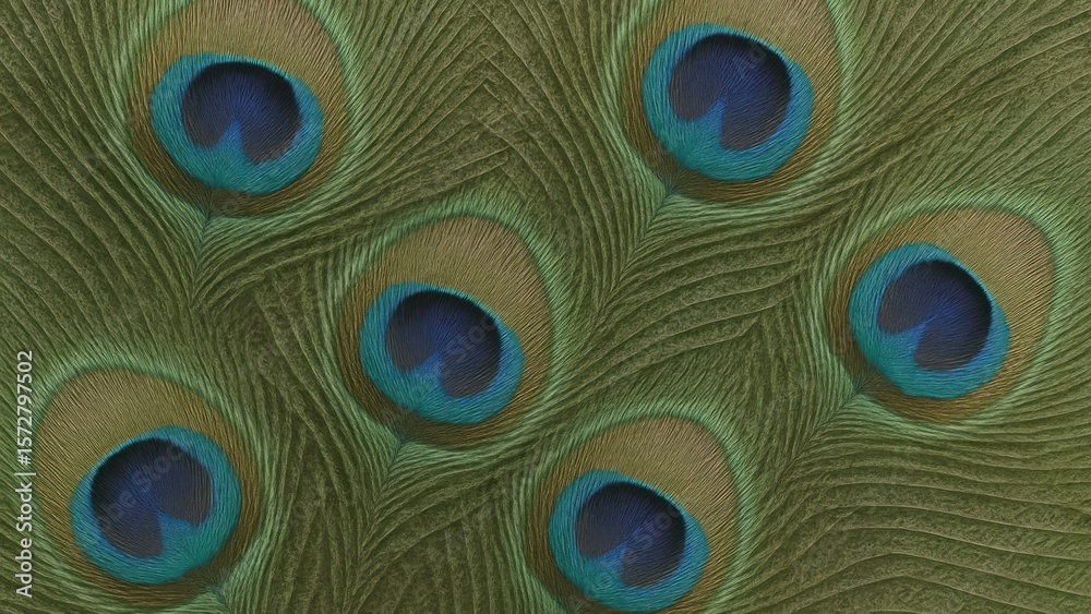 Obraz premium Vibrant peacock feather pattern