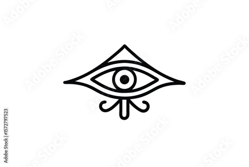 Sacred Eye of Horus with ornate gold details opulent spiritual vector art illustration