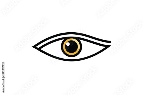 Spiritual Eye of Horus with golden accents divine symbolism vector art illustration