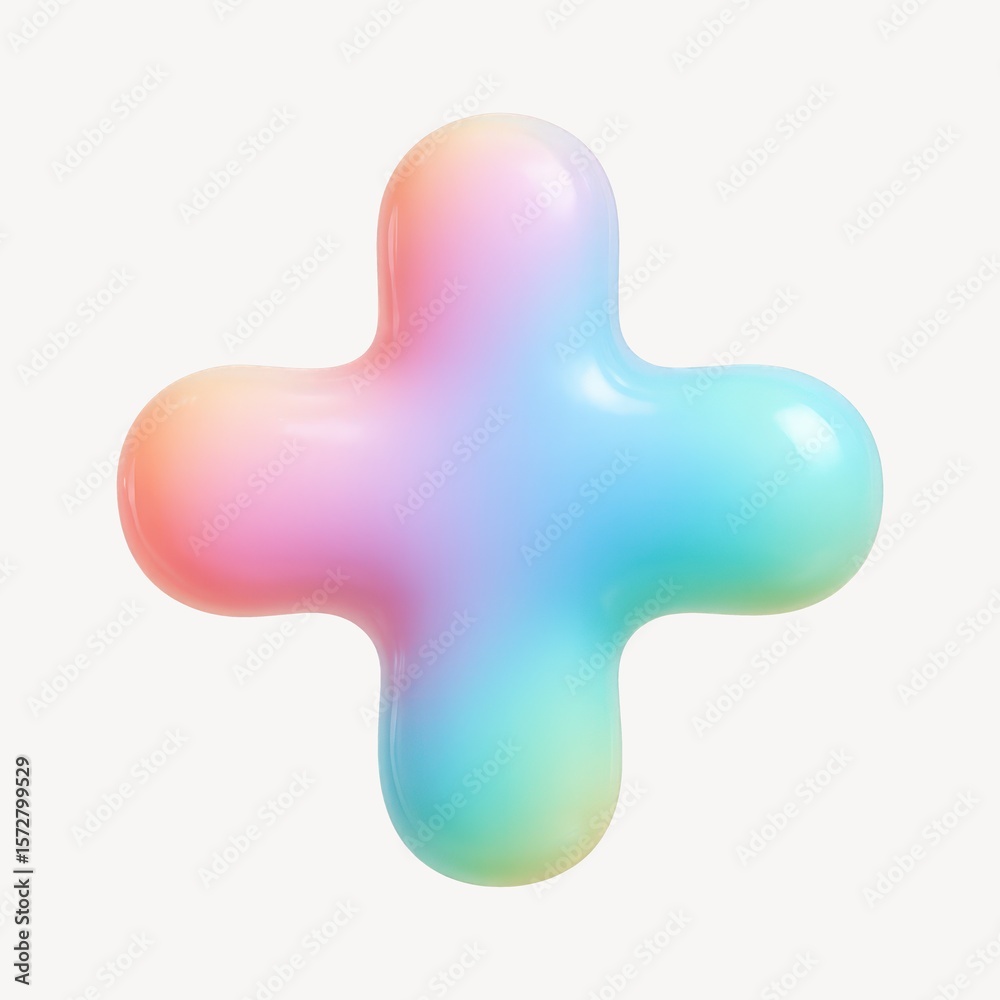 Obraz premium Colorful glossy 3D plus