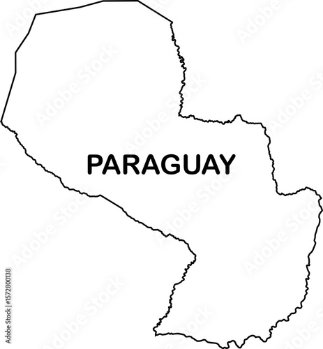 Paraguay Map and National Flag Design Illustration