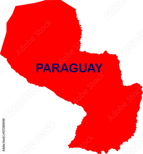 Paraguay Map and National Flag Design Illustration