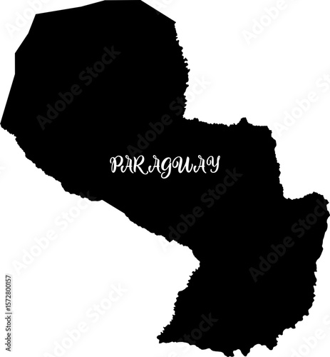 Paraguay Map and National Flag Design Illustration