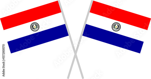 Paraguay Map and National Flag Design Illustration