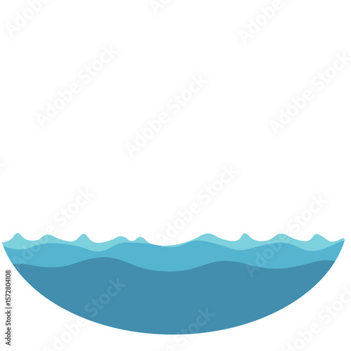 Flat vector water pool icon with ripple effect, ideal for summer, beach, swimming, waterpark, or wellness-related projects.