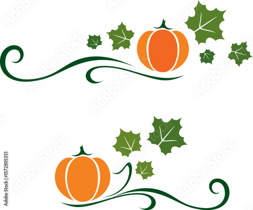 Pumpkin ornamental design elements.