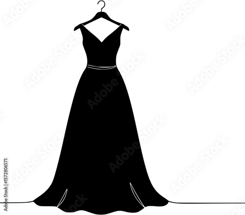 dress on a hanger. vector silhouette
