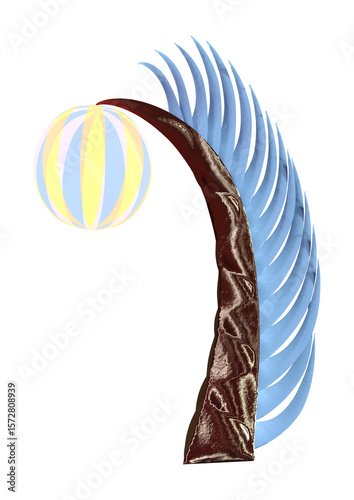 3D Rendering Alien Plant on White