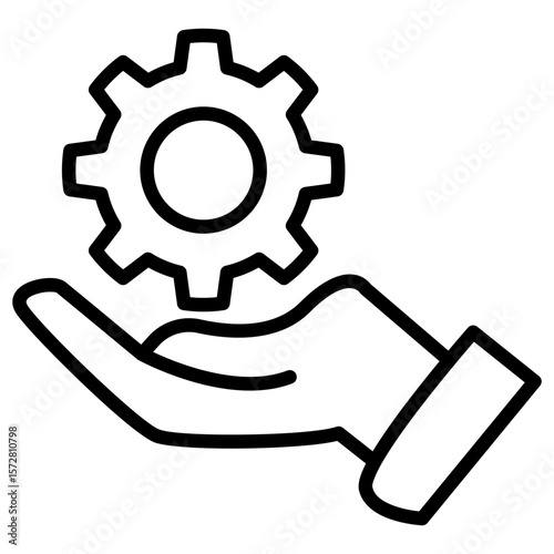 Support Sales Automation Vector outline icon