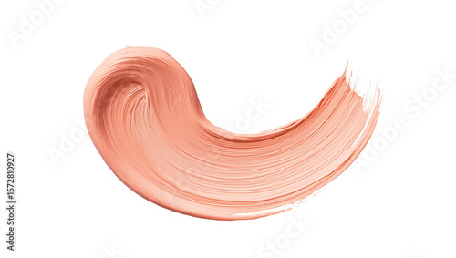 Peach toned cosmetic cream smear with textured brush strokes vector