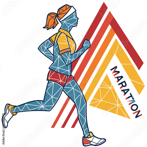 City Running Logo – Dynamic Vector Design Template for Urban Fitness and Marathon Branding

