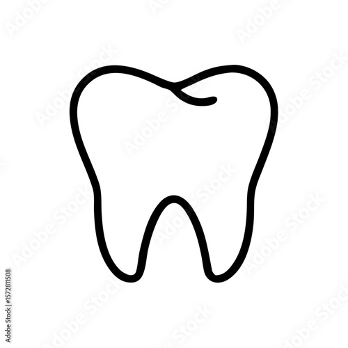Fluoride free dental care concept tooth outline for oral health awareness