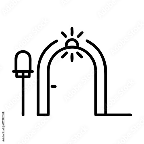 Illuminated archway symbolizing open passage with light and gate design for modern concepts