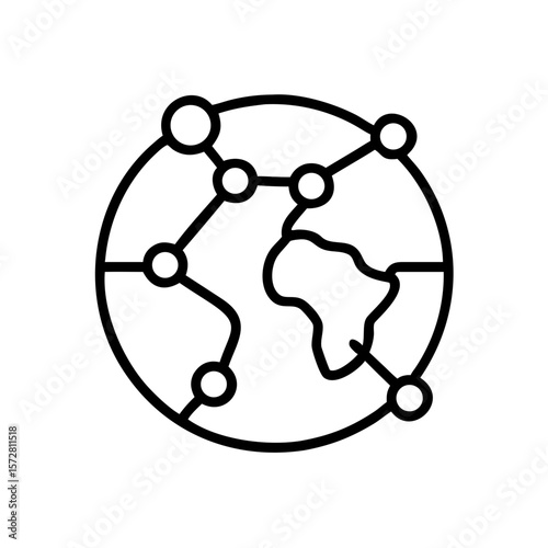 Global network connectivity concept with nodes for technology design