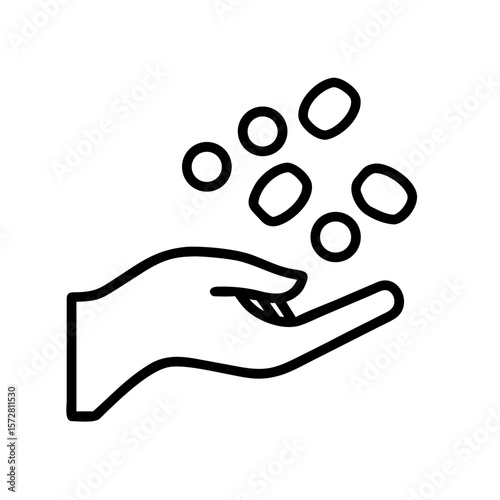 Financial abundance concept with hand tossing coins for savings and investment design