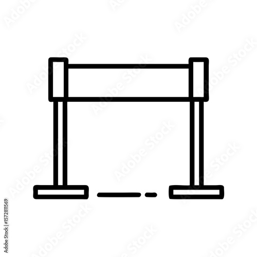 Minimalist hurdle bar icon for sports and fitness design