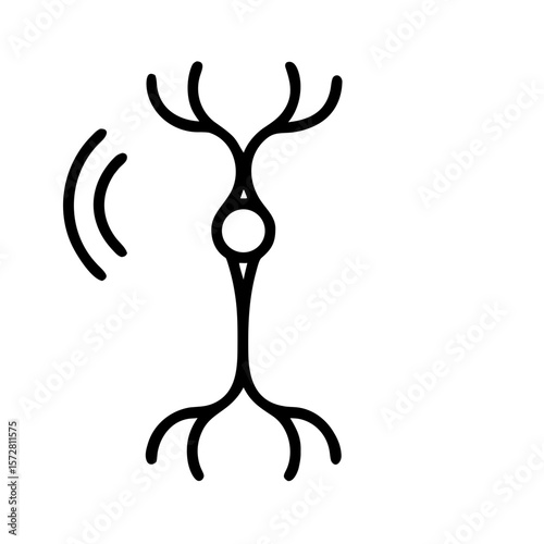 Neural signal transmission concept illustration for educational design