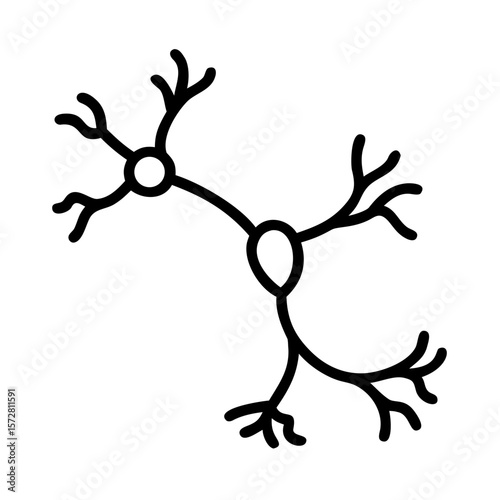 Neuron structure with axon diagram for educational and scientific use