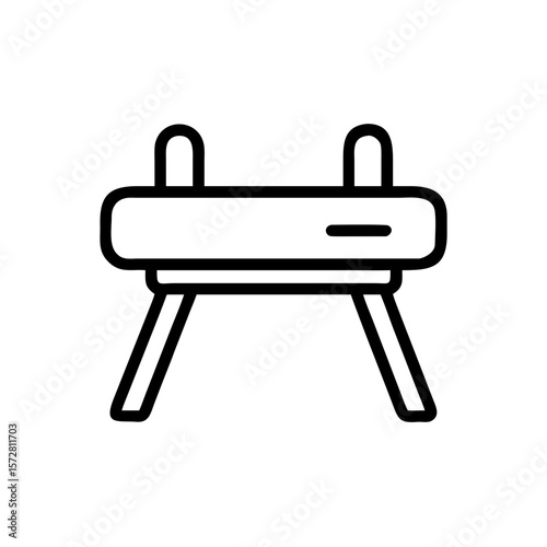 Gymnastics pommel horse line art icon for sports design and exercise enthusiasts