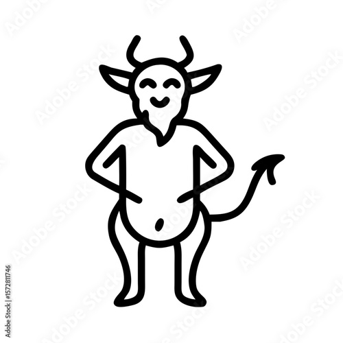 Mythical satyr icon for fantasy and folklore design projects