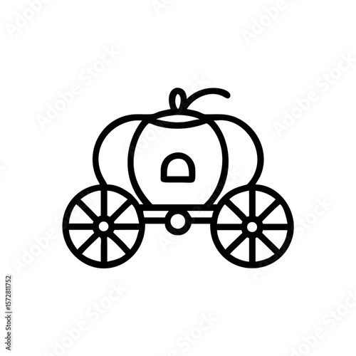 Fairytale pumpkin carriage icon for magical storybook designs