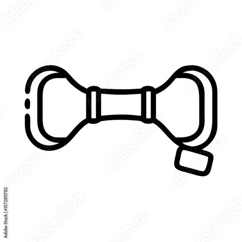 Fitness equipment clipart: yoga stretching strap for exercise and flexibility