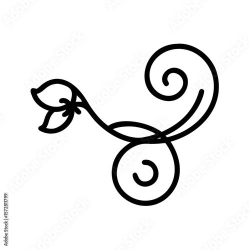 Elegant vine with curl design for art and decor inspiration
