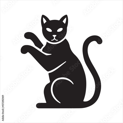 set of black various cat silhouette vector illustration for graphic resources