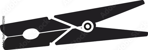 Simple Black Clothespin Illustration A Versatile Graphic Design Element