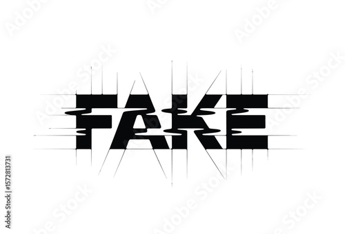 Fake logo icon in black color on white background.