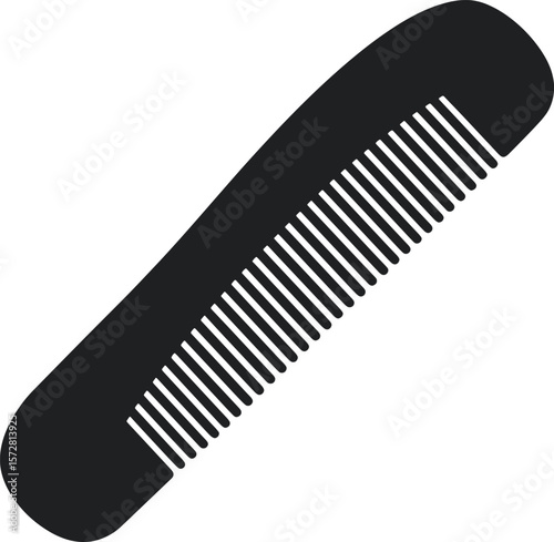 Simple Black Comb Illustration Hair Care Tool Icon