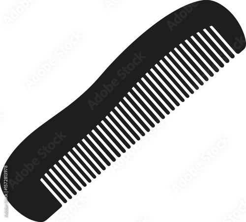 Sleek Black Hair Comb Illustration Simple Design for Hair Styling