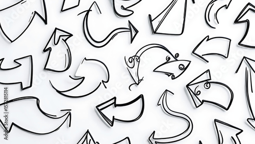 Black arrows on white background direction graphic