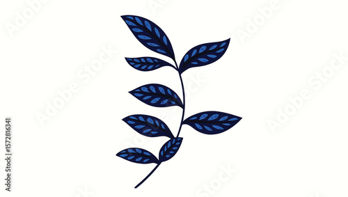 Dark blue leaves on a thin stem plant