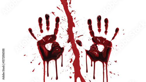 Dripping bloody handprints with splatters vector
