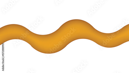 Golden wavy ribbon with gradient shading abstract background
