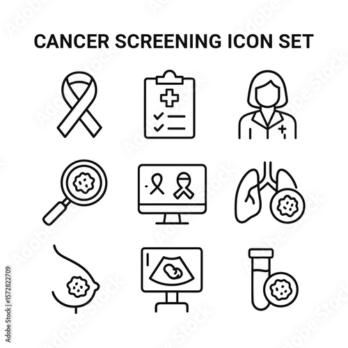 Disease prevention icons collection. Outline symbols. Line design