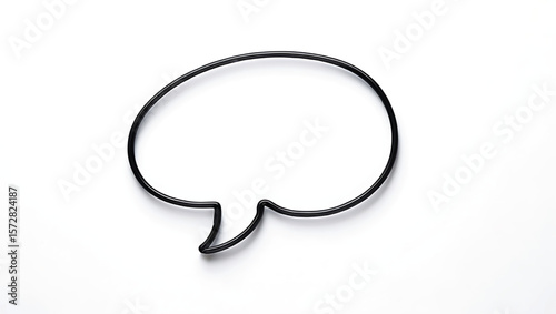 Black outline speech bubble on white background communication