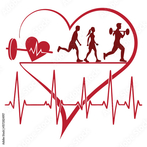 heart and heartbeat symbol