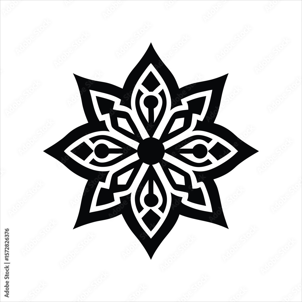 Obraz premium Ethnic Silhouette Vector Element Icon