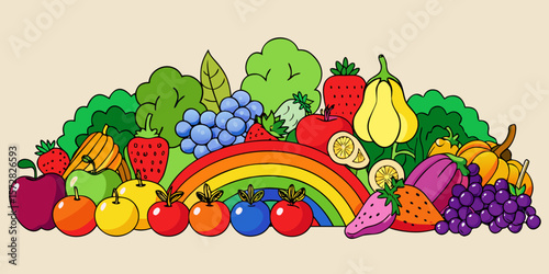 Vector illustration of a fresh organic apple, fruit, and abstract apple tree design set