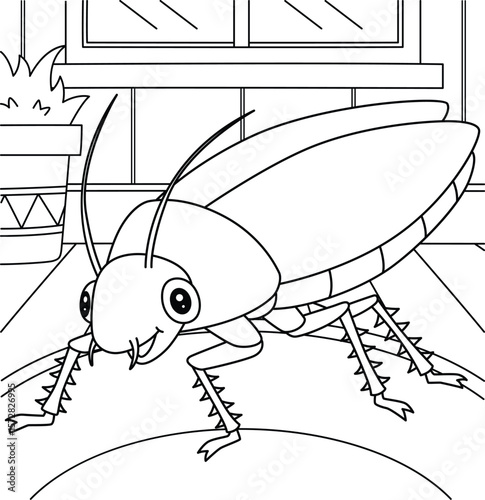 Insect Cockroach Animal Coloring Page for Kids 