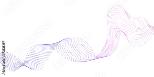 Colorful waves flowing gracefully across a white background create a soothing visual effect for relaxation and mindfulness
