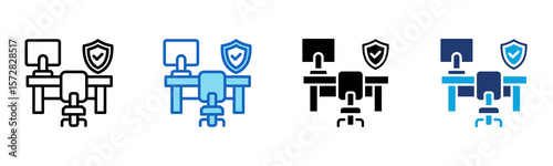 Workplace Safety icon Multi Style Vector Illustration