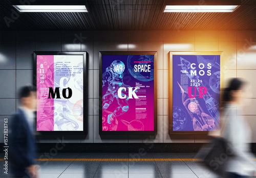 Underground Station's Wall Banner Mockup
