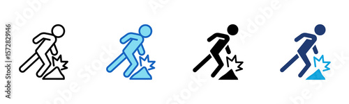 Stumble icon Multi Style Vector Illustration